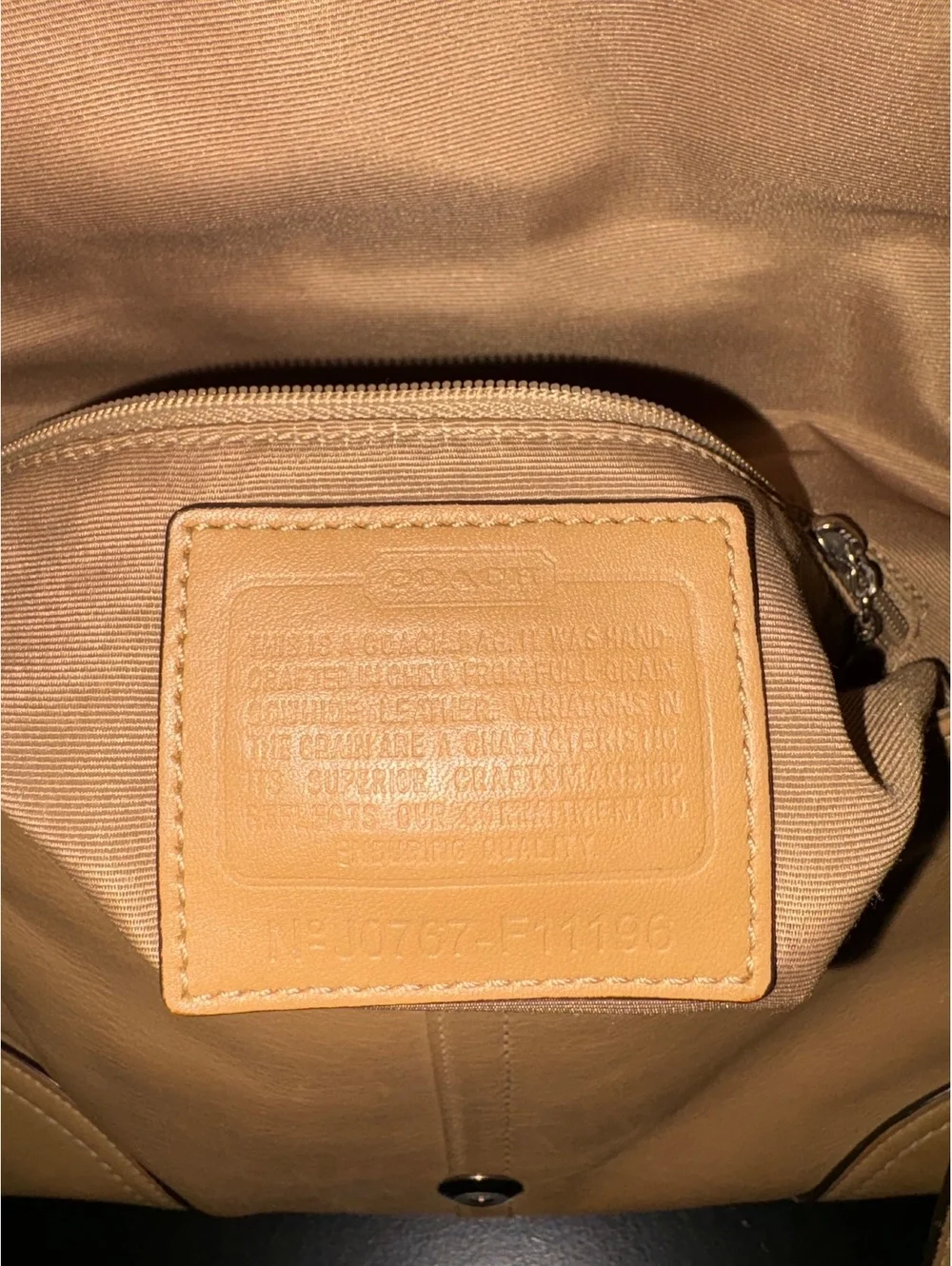 Coach Vintage Tan  Hampton Buckle Shoulder Bag F11196